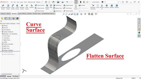 solidworks flatten surface without premium